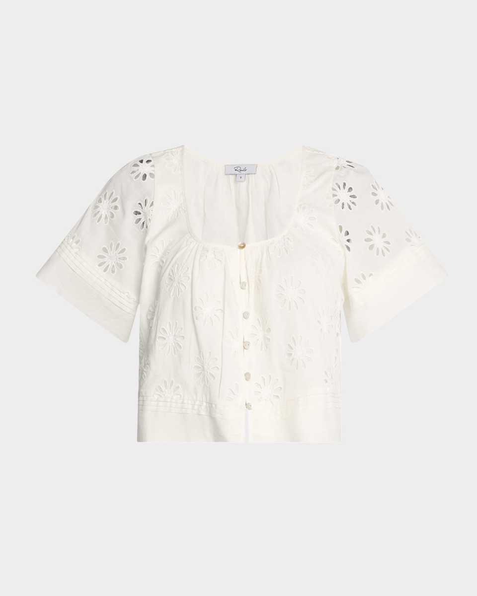 Bambina Eyelet-Embroidered Cropped Blous
